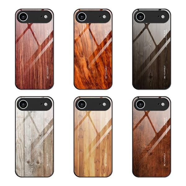 iPhone 17 Air Skal - trä med glas Kaffe