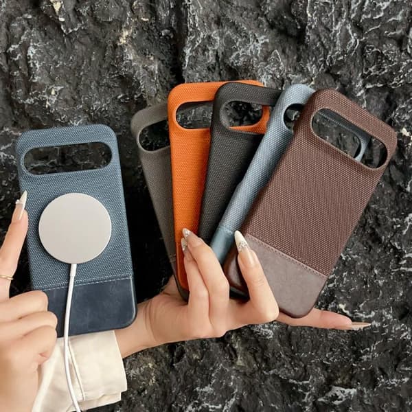 för Pixel 9 Pro XL Skal med MagSafe Magnetisk PC Hybrid PU Material Grå