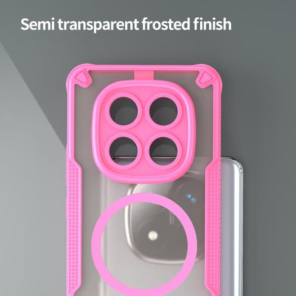 Redmi Note 14 Pro+ 5G - Armor Glaze MagSafe Magnetiskt Mobilskal Rosa