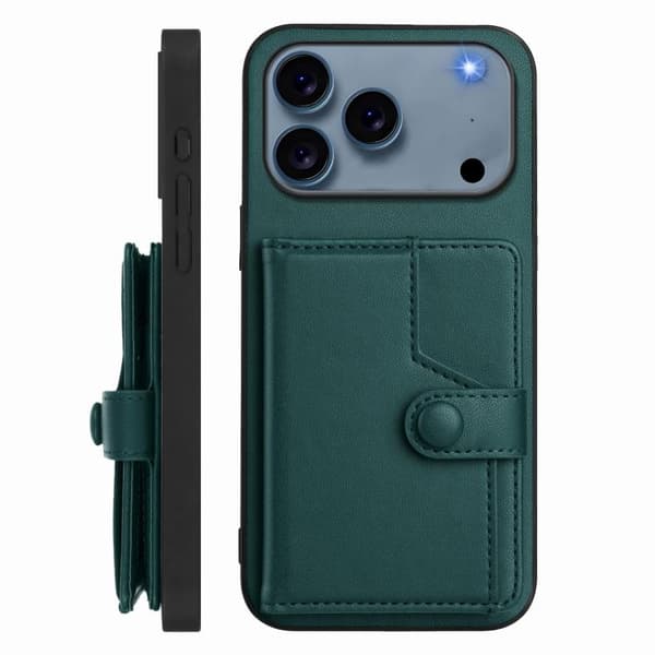 iPhone 18 Pro Max / iPhone 17 Pro Max Skal med RFID-skydd och kortfack Grön