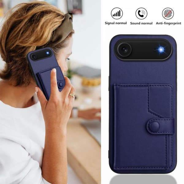 iPhone 17 Air Skal med RFID-skydd och kortfack Blå
