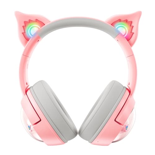 B5 Cat Ear Design USB-C / Type-C RGB Trådlöst Bluetooth HiFi-headset Rosa