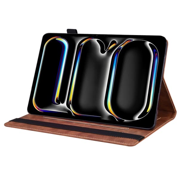 iPad Pro 11 2024 Skal i Splicing Stötsäker Läderfodral Brun