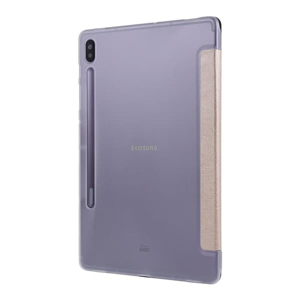 Samsung Galaxy Tab S8/S7 Silk Textur Flip Läderfodral Guld