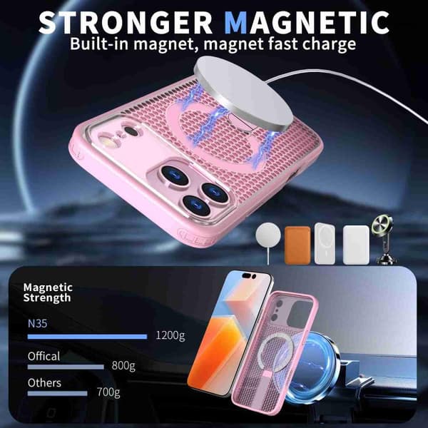 iPhone 18 Pro Max / iPhone 17 Pro Max Skal med Honungskombination och MagSafe Rosa