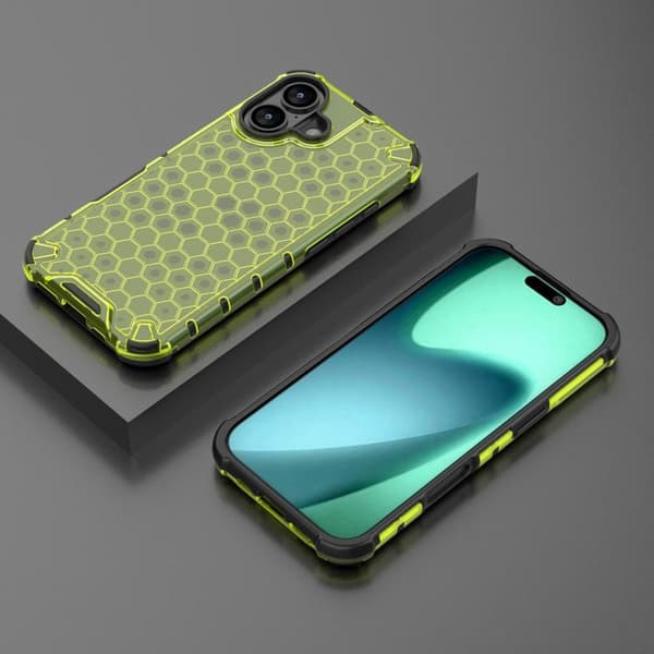iPhone 17 Skal med Honeycomb Stötskydd Grön