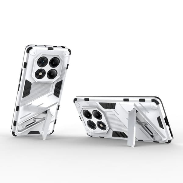 Redmi Note 14 Pro 4G - Punk Armor 2 i 1 PC + TPU Mobilskal med Ställning Vit