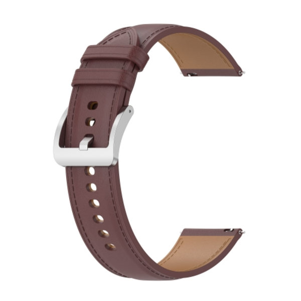 För Garmin Vivoactive 3-präglat watch i äkta läder Dark Brown