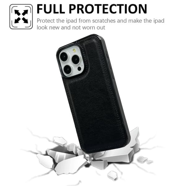 iPhone 16 Pro Max Cowhide Textur Skal - Elegant och Hållbar Mobilskydd Svart