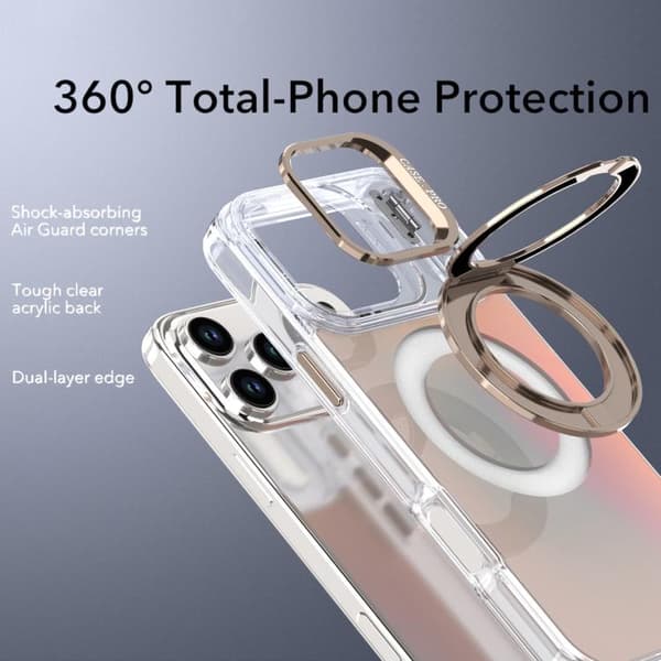 iPhone 18 Pro Max / iPhone 17 Pro Max Gradient Färgförändring Rotera Hållare Linse Kickstand Magsafe Skal Ökenguld