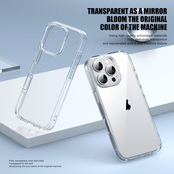 iPhone 16 Pro Skal - PC Hybrid TPU Full Coverage Stötsäker Telefonfodral Transparent svart