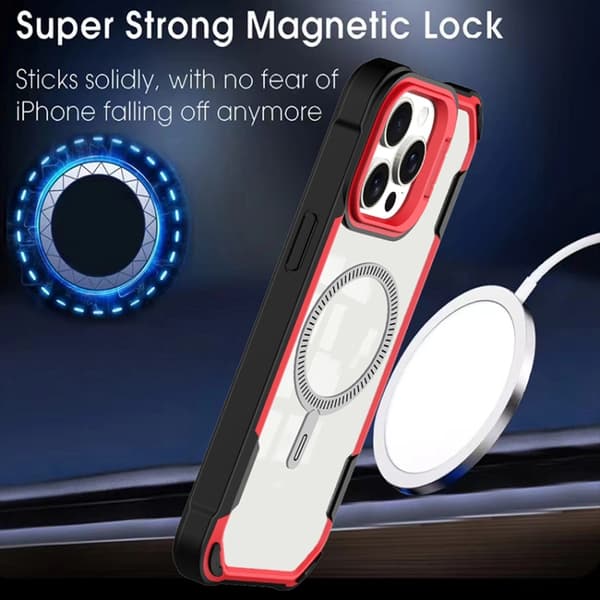 iPhone 16 Pro Transparent Akryl MagSafe Linshållare Skal Blå