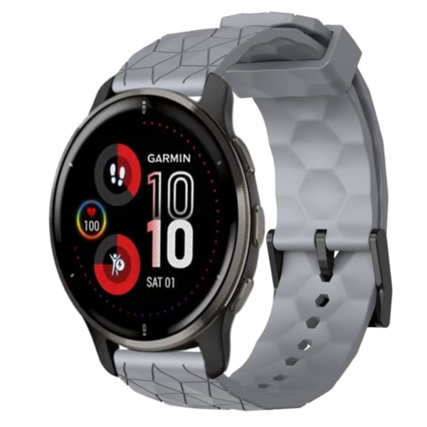 För Garmin Venu 2 Plus 20 mm fotbollsmönster i enfärgad watch Grey