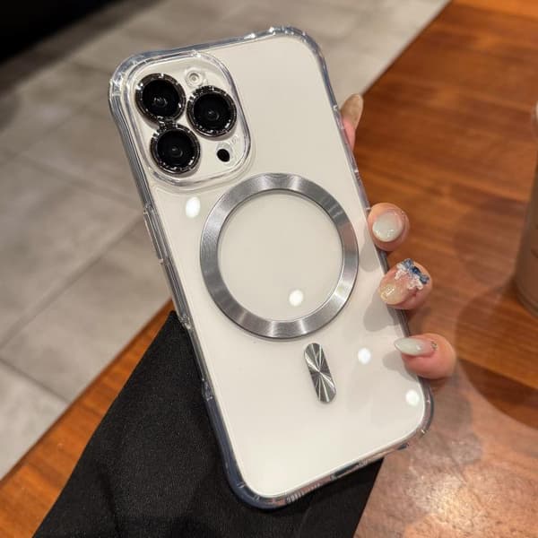 iPhone 16 Pro Max Transparent Akryl MagSafe Skal Silver