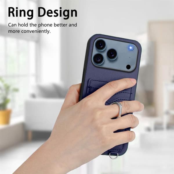 iPhone 18 Pro / iPhone 17 Pro Skal med R20 Ringkortshållare Blå
