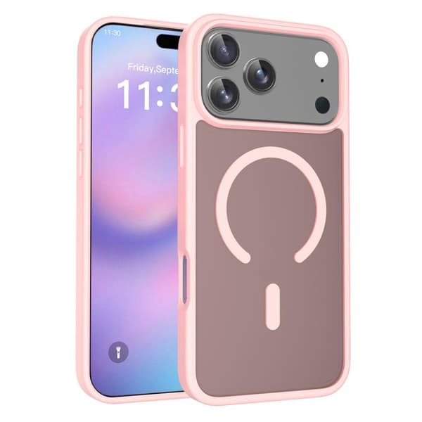 iPhone 18 Pro Max / iPhone 17 Pro Max Skal - TPU Hybrid PC med MagSafe Rosa