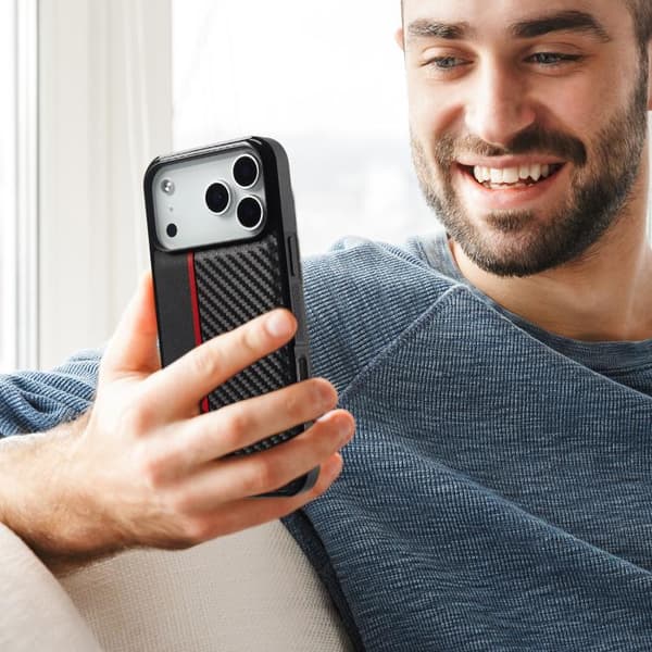 iPhone 18 Pro Max / iPhone 17 Pro Max Skal 3 - 1 Kolfiber Textur Stötsäker
