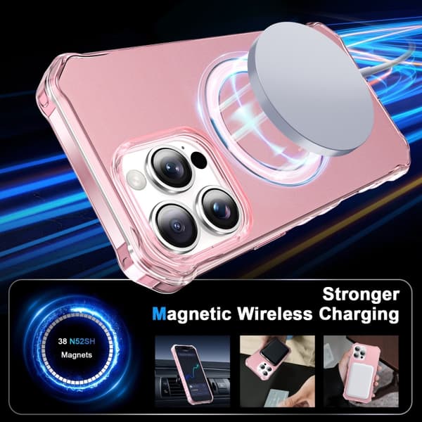 iPhone 16 Pro Max Solid Color Wave MagSafe Skal Rosa