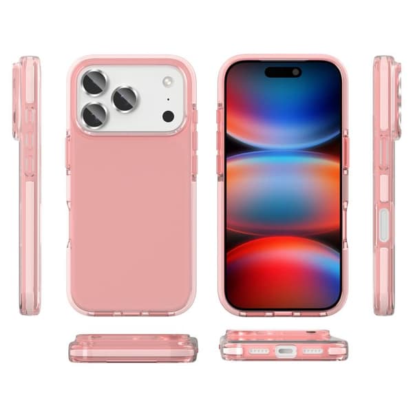 iPhone 17 Pro Max Skal - Tvåfärgad Stötsäker Hög Transparens TPU Rosa