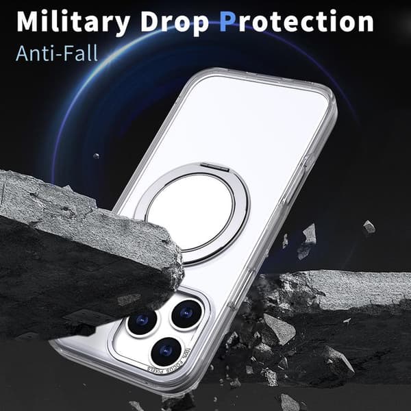iPhone 18 Pro Max / iPhone 17 Pro Max 360-graders roterande MagSafe magnetisk skal Transparent
