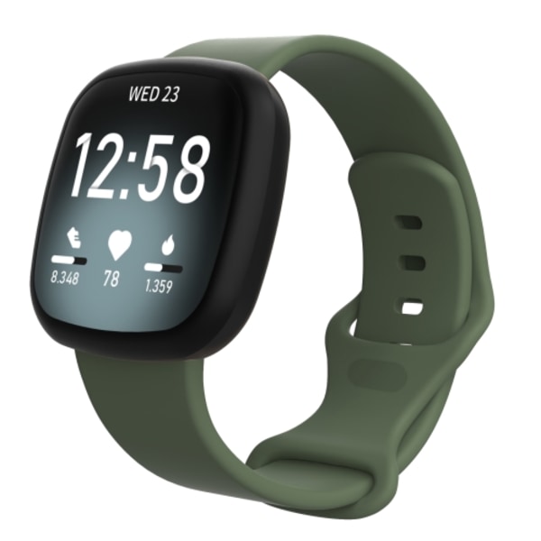 För Fitbit Versa 3 / Sense Silicone Watch Band Dark Green S
