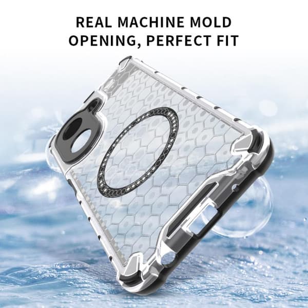 Redmi A5 4G / Poco C71 - Honeycomb Magnetisk Ring Stötsäker Mobilskal Röd