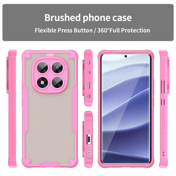 Redmi Note 14 Pro 5G - Armor Glaze PC Hybrid TPU Mobilskal Rosa