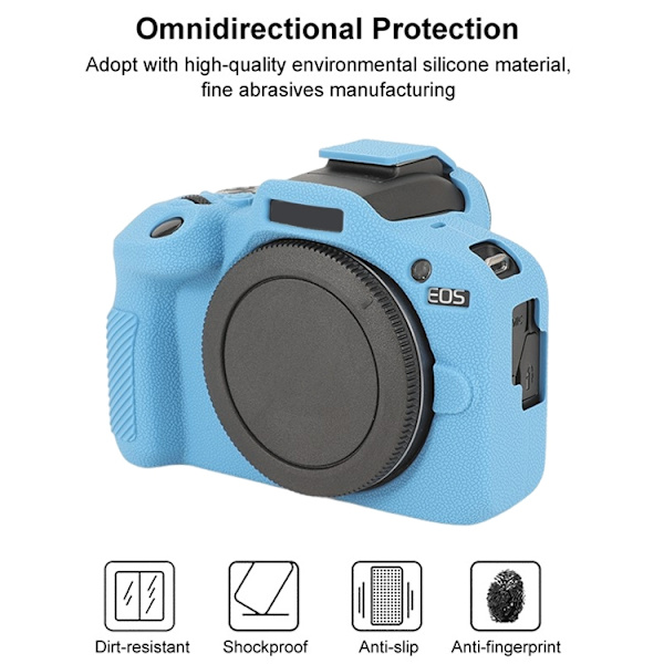 Mjukt silikonfodral med litchikonsistens till Canon EOS R100 Blå