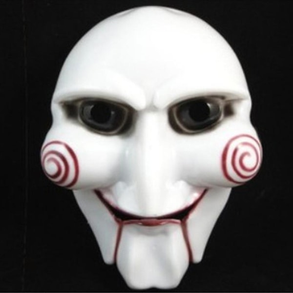 Halloween Saw Puppet Jigsaw Mask Cosplay Skrämmande Fancy Dress Up Festdräkt Prop