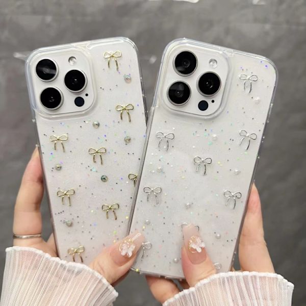 iPhone 16 Pro Skal med Litet Fräscht Båge TPU Silverbåge