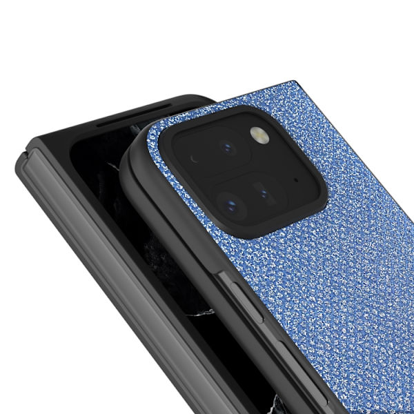 för Pixel 9 Pro Fold - Diamond Frame Edge Full Coverage Skal Safirblå