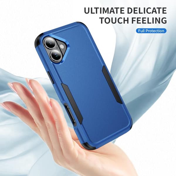 iPhone 17 Skal - TPU + PC, Stötabsorberande Kungsblå + Svart