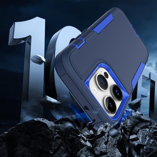 iPhone 16 Pro Max 2 1 Magnetisk PC + TPU Skal Kunglig blå och mörkblå