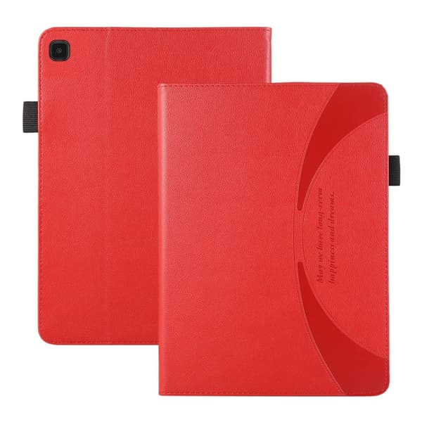 Samsung Galaxy Tab A7 Lite Litchi Textur Läderfodral Röd