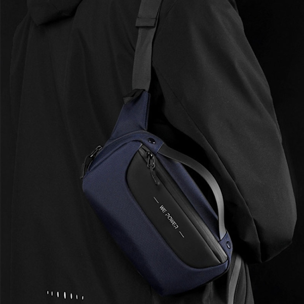 WEPOWER Herr Crossbody Väska Multifunktionell Sport Midjeväska Utomhus Liten Axelväska Mörkblå