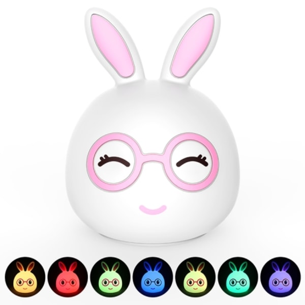 Happy Rabbit Creative Touch 3D LED Dekorativ Nattlampa, AAA Batteri Version (Rosa)