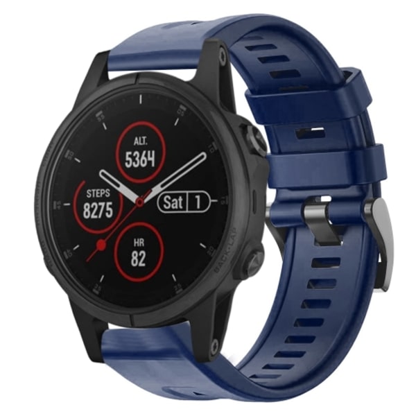 För Garmin Fenix ​​5S Plus metallspänne i enfärgad watch Navy Blue