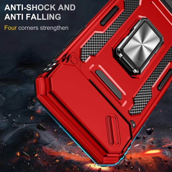 iPhone 17 Air - Armor PC + TPU Kameraskydd Skal Röd