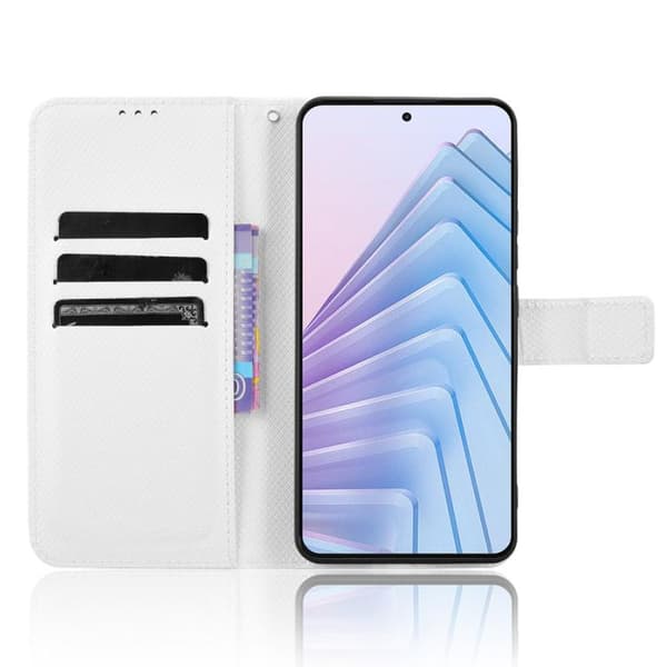 Redmi Note 14 4G - EU Version Diamanttextur Läderfodral Vit