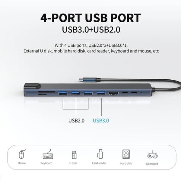 10-i-1 USB-C Dockningsstation - Multifunktionell Hub i Aluminium