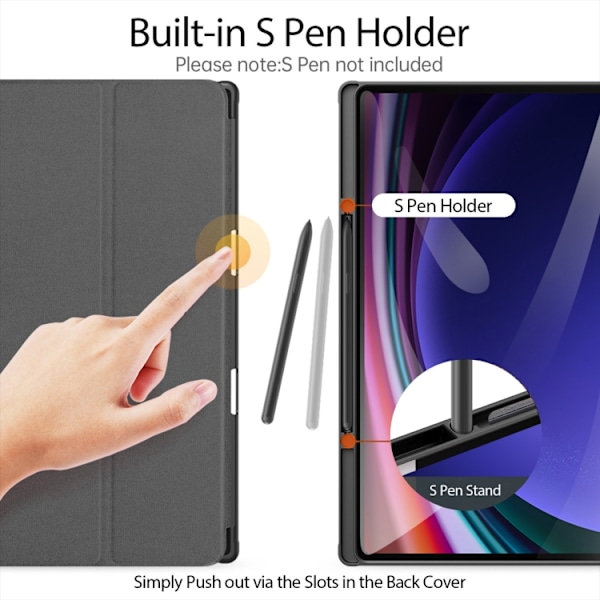 Samsung Galaxy Tab S10 Ultra Skal DUX DUCIS Domo Series Magnetisk Flip Läder Svart