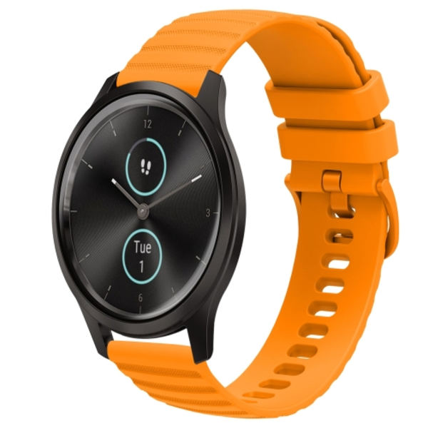 För Garminmove Style 20 mm Wavy Dot Pattern Solid Color Silikon Watch Band Yellow