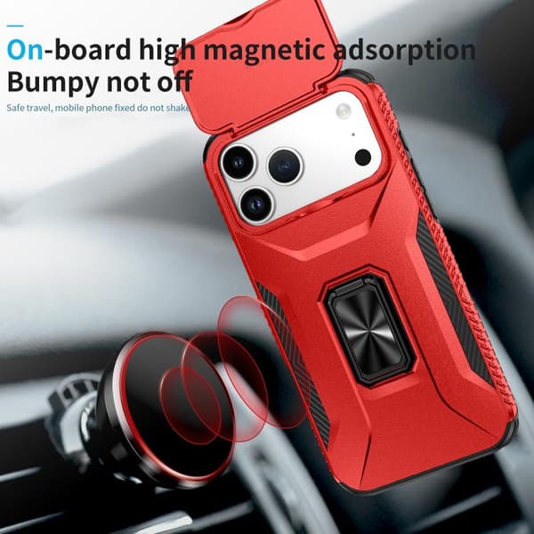 iPhone 18 Pro Max / iPhone 17 Pro Max Skal med Sliding Camshield Holder Röd