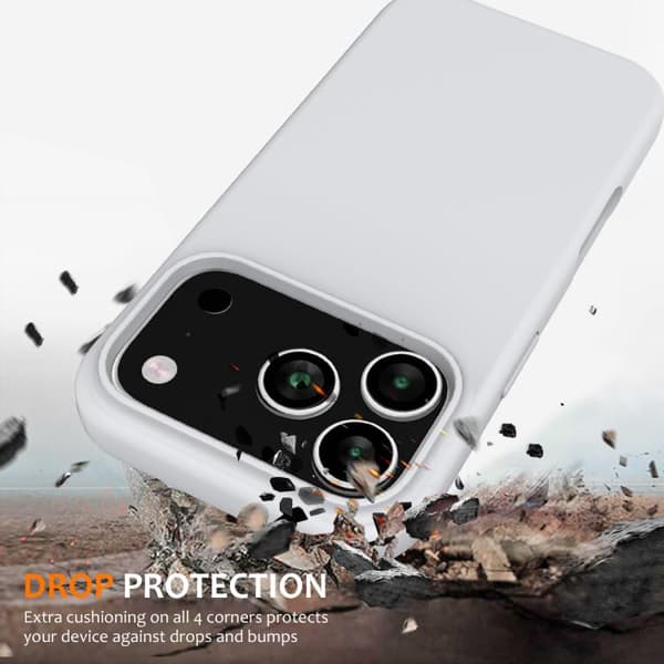 iPhone 17 Pro Shockproof Silikon Skal med MagSafe Vit