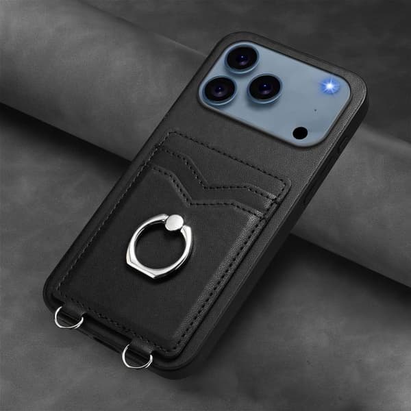 iPhone 18 Pro / iPhone 17 Pro Skal med R20 Ringkortshållare Svart