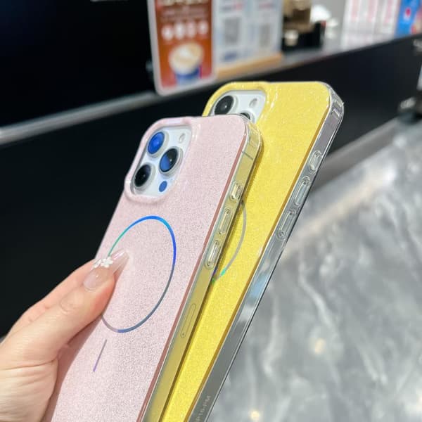 iPhone 17 Pro Skal med Glittrande Pulverbeläggning och MagSafe IMD Full Coverage Svart