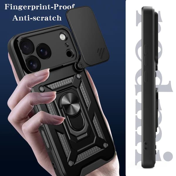 iPhone 17 Pro Max Skal med Glidande Kameraskydd - TPU+PC Grön