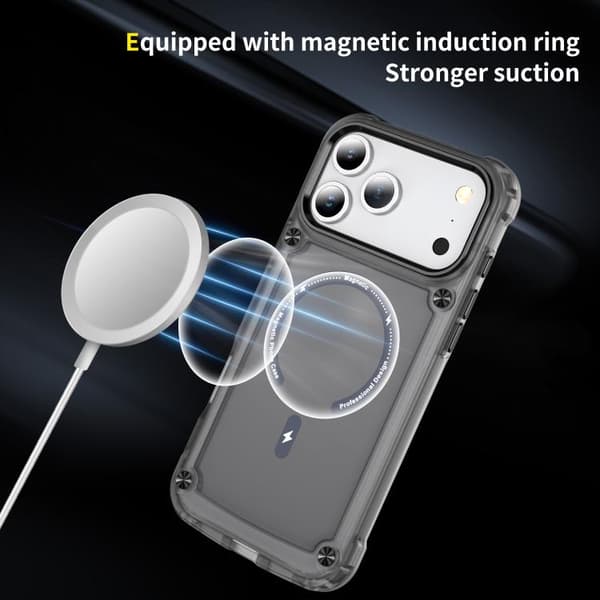iPhone 18 Pro Max / iPhone 17 Pro Max Skal - TPU + PC med MagSafe Magnetisk Transparent svart