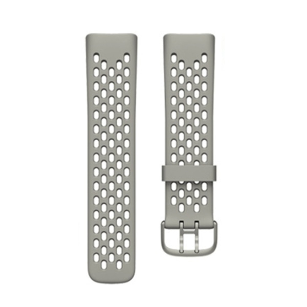 För Fitbit Charge 5 Silicone Hole Watch Band Rock Grey