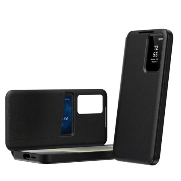 Samsung Galaxy S22 5G Skal med Smart View Fönster och Kortfack Svart